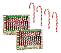 Spetebo Zuckerstangen essbar mit Erdbeer Geschmack - 24 Stück - Weihnachts Deko Baumschmuck Christbaumdeko Anhänger Candy Canes Süßigkeiten
