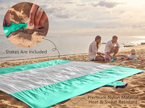 image for WEKAPO Beach Blanket - Sandproof Waterproof Extra Large Beach Mat | Ov