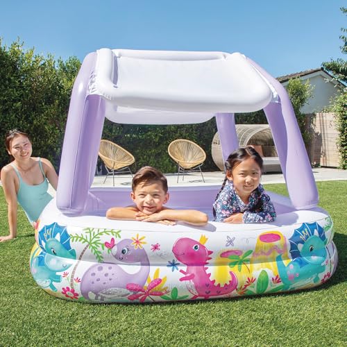 Intex Piscina Hinchable Infantil, 157x157x122 cm, 295 litros, con toldo Desmontable, Diseño acuático, Tapón de desagüe, Uso Exterior, Vinilo Resistente, Parche de reparación Incluido, +2 años (57470)