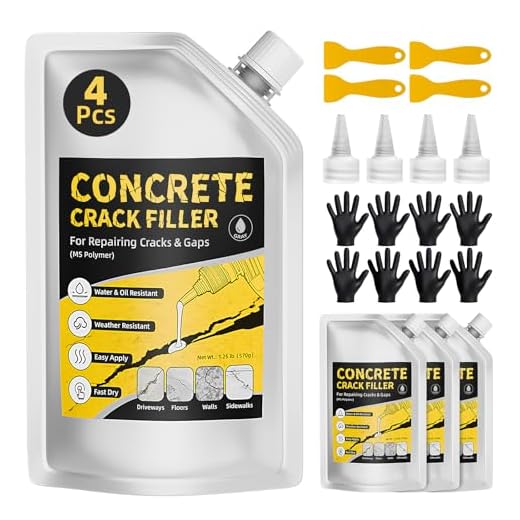 TQRR Pack of 4 Self Leveling Concrete Crack Filler, Cement Crack Repair