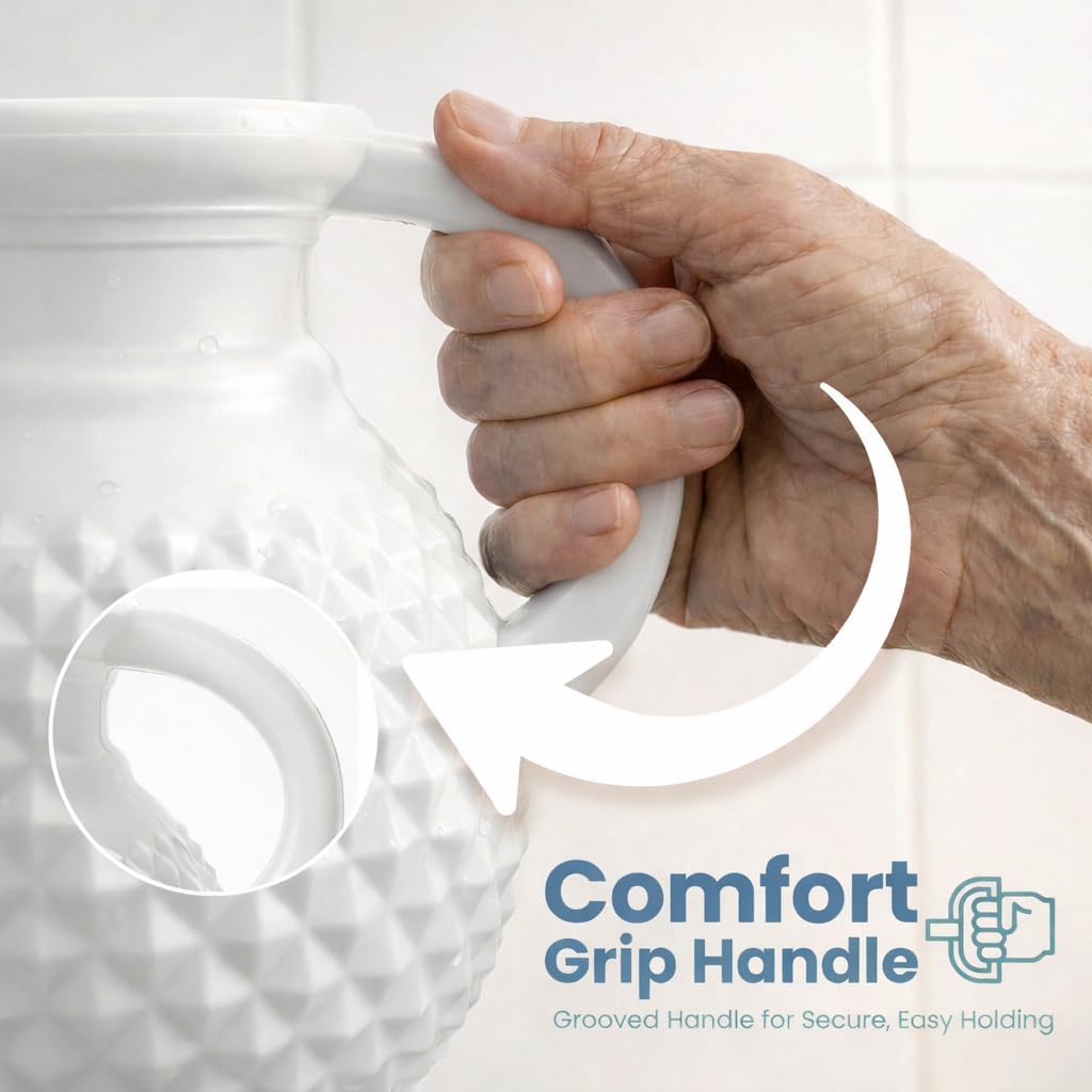 Plastic Lota 3.75 Liter | Washroom Water Jug for Toilet Hygiene | Lightweight Budna for Bathroom & Personal Cleaning | Durable Easy-Pour Toilet Jug (White)