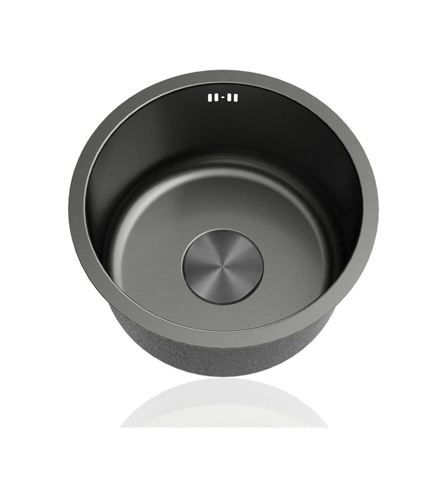 Gkirqvpe One Color Round Stainless Steel Sink, Stainless Steel Round Kitchen Sink Black Multi Size Undermount Topmount Drainer Overflow(Ø 30Cm)