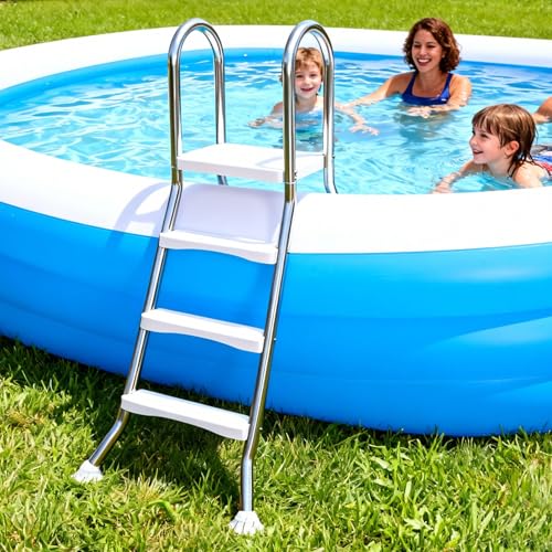 Escalera Piscina Exterior 3 Peldaños Acero Inoxidable miniatura 2