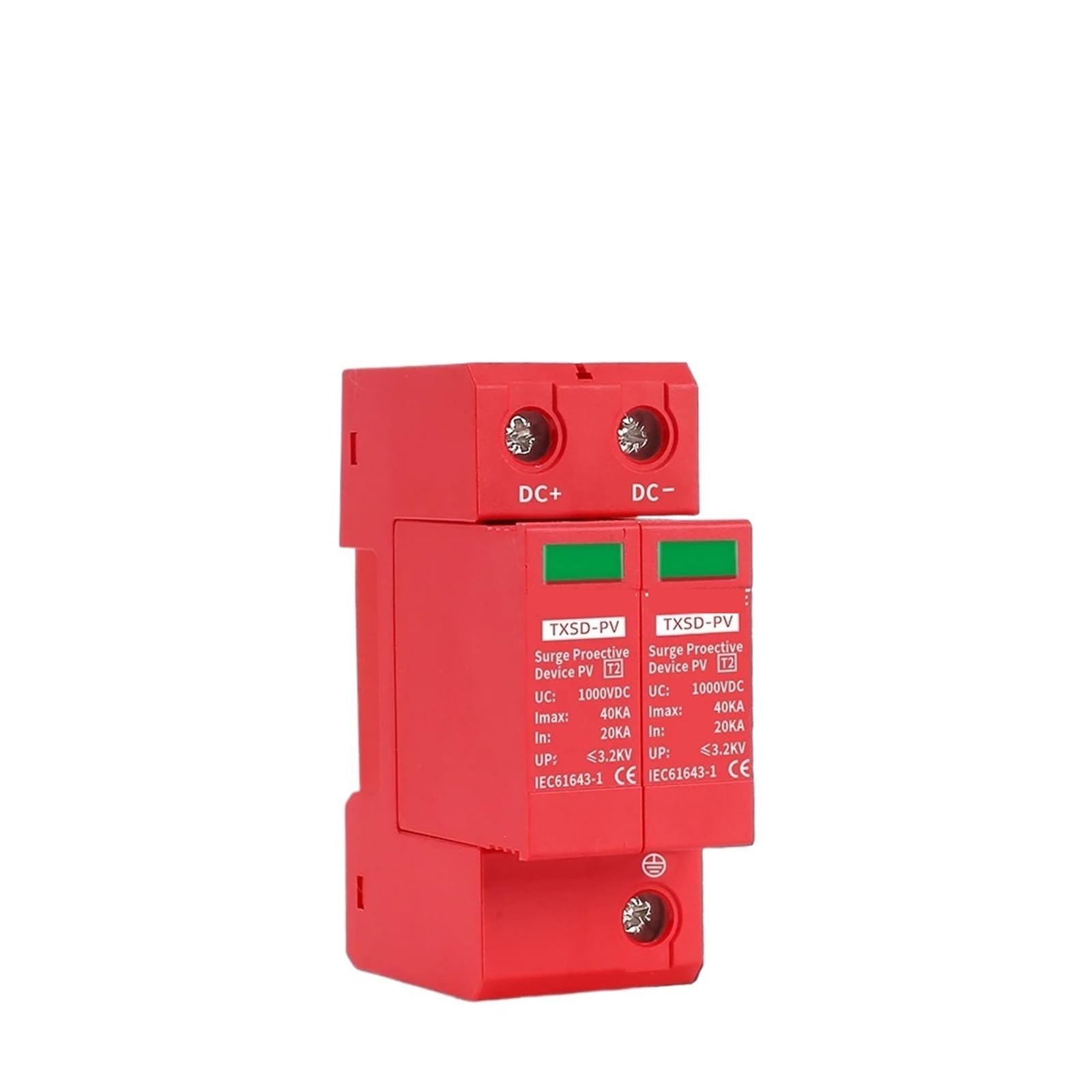 Urządzenie przeciwprzepięciowe DC SPD 2P 40KA 60KA 600V 800V 1000V ochraniacz napięciowy fotowoltaiczny fotowoltaiczny odgromnik BIANMTSW (40KA, DC 1000V)