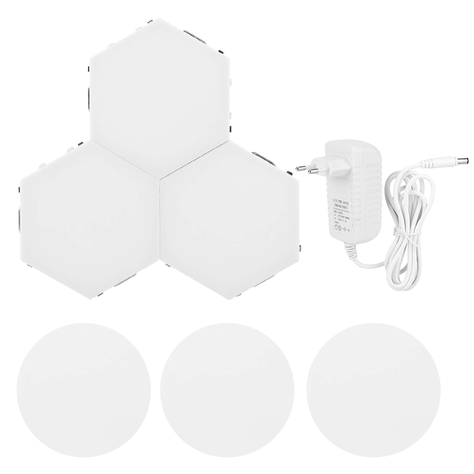 Luci a LED Esagonali, Moderna Lampada da Parete a LED Fai-da-Te Combinata a Forma Esagonale Semplice, Decorazione delle Camere da Letto della Sala da Pranzo(EU Plug 110-240V)