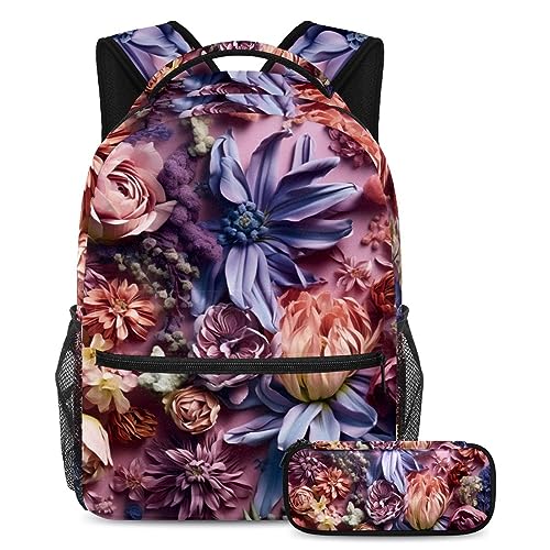 Sac à dos à fleurs blanches pour le collège et les sorties de week-end