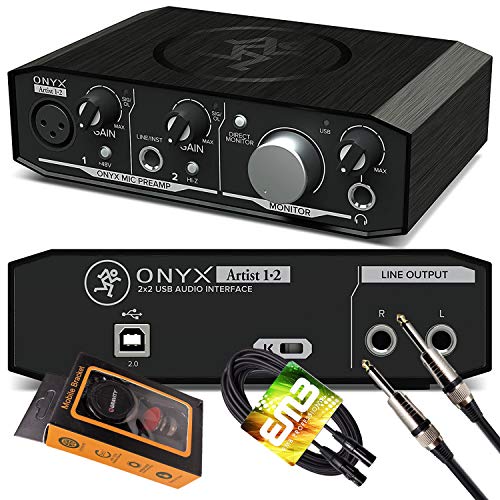 Mackie Onyx Artist 1-2 USBオーディオインターフェース 2インチ/2アウト USB 2.0 24ビット/192kHz オニキスマイクプリアンプ1個 ゼロレイテンシーモニタリング 重力電話ホルダーとXLR付き 1/4インチケーブル P