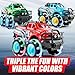 Vroomix 3Pack Monster Truck Toy - Toy Truck with Flashing LED Wheels - Light-Up Cars for Toddlers - Birthday Gift for Boys Girls - Friction-Powered