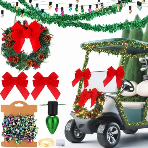 Glitinsel 11 Pcs Pre-Lit Golf Cart Set