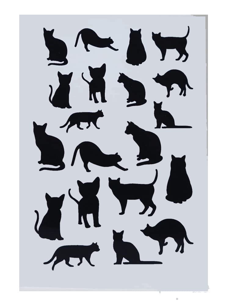 Amazon.co.jp: puikko タトゥーシール 猫のシルエット2 : ファッション