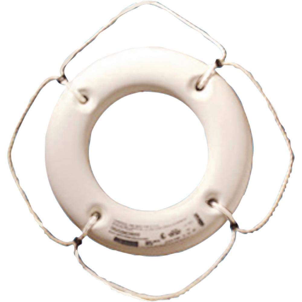 30IN White Hard Shell Ring Buoy