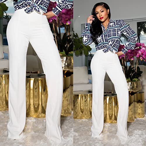 TOPSRANI Women High Waisted Dress Pants Work Trousers Slacks Bottoms Casual Pull On Long Stretch Solid Office Business3