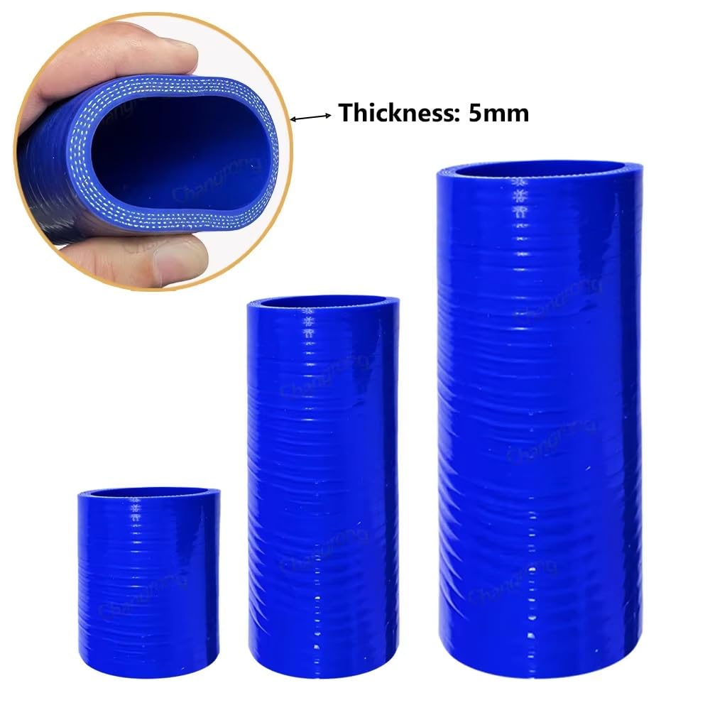 Manguera De Refrigerante De Silicona Azul (DI 16-85 Mm, 500 Mm) - Reforzada Multicapa, Con 2 Abrazaderas, Compatible Con La Mayoría De Los Vehículos(ID 80mm)