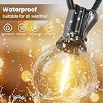 Outdoor String Lights 50ft, G40 Led Patio Globe Lights with 26pcs Plastic Bulbs, Shatterproof Waterproof Connectable Hanging for Porch Cafe Bistro Backyard Gazebo Balcony Deck Party - Image 5
