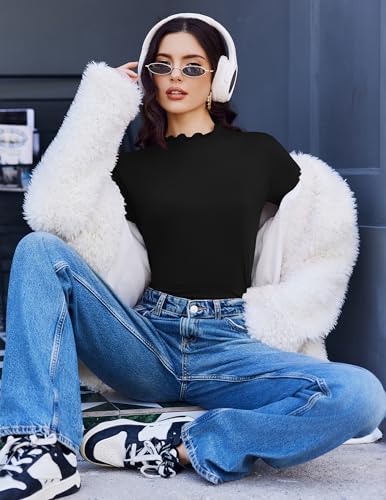 Ekouaer Long Sleeve Shirts for Women 3 Pack Mock Neck Thermal Tops Basic Undershirt Casual Basic Tee4