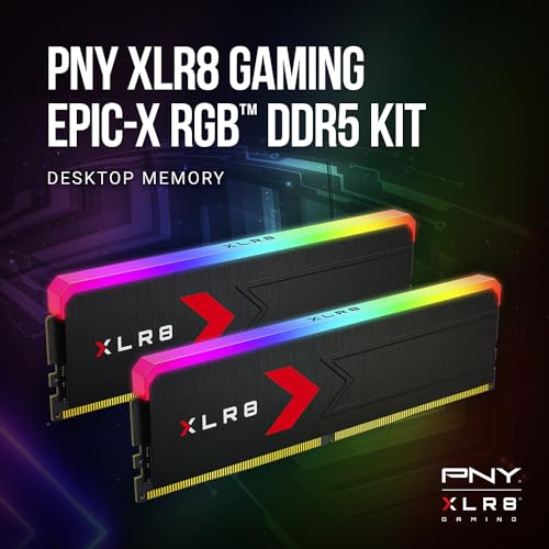 PNY XLR8 Gaming Epic-X RGB DDR5 32GB (2x16GB) 6000MHz CL36 Desktop Memory view 3