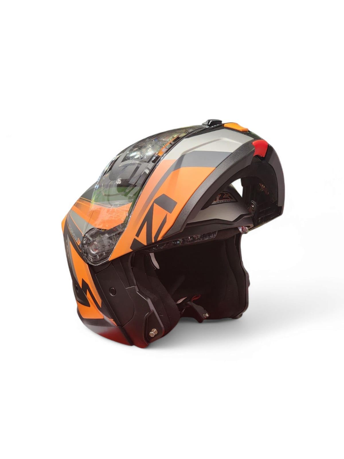 Casco Moto Modular NZI Combi 3 Daily Antracita Naranja HOMOLOGACION 22.06 Talla M