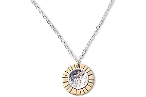 Solar Eclipse Necklace 2024: Celestial Charm on a Sterling Silver Chain