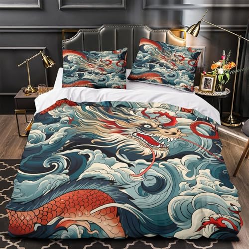 Housse de couette microfibre avec fermeture éclair parure de lit 3D