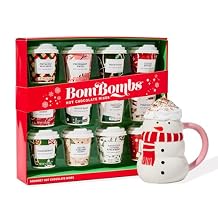BomBombs Mini Hot Chocolate Gift Set with Holiday Packaging, Dessert Flavors Include Rocky Road, Cookie Butter, Pumpkin Pie & More, Set of 12