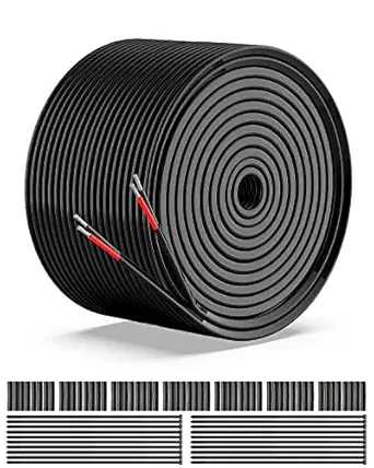 NAOEVO 16 Gauge Wire 2 Conductor Electrical Wire, 16 AWG Stranded PVC Cord, 12V Low Voltage/Tinned Copper/Flexible Cable for Automotive Wiring, Lamp Cord, Marine Cable (100FT)