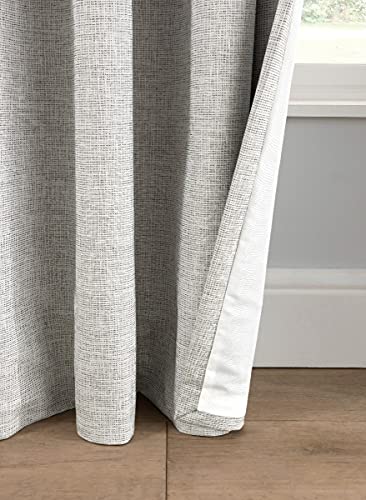Sleepdown Textured Rib Weave Pencil Pleat Blackout Lined Curtains Thermal Insulated for Bedroom and Living Room 66 x 72 Inch Grey 2 Panels - Image 4