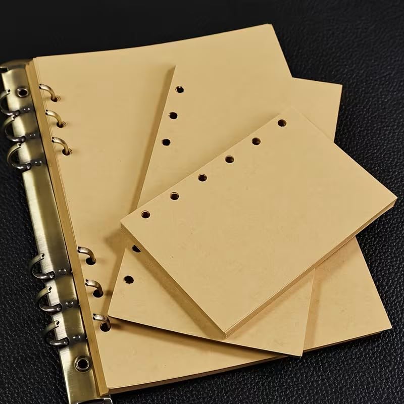 90-Page A5 Loose-Leaf Sketching Notebook for Ring Binder, 100GSM Brown Kraft Paper, Ideal for Planners, Journals, and Sketching, Brown Kraft Cover