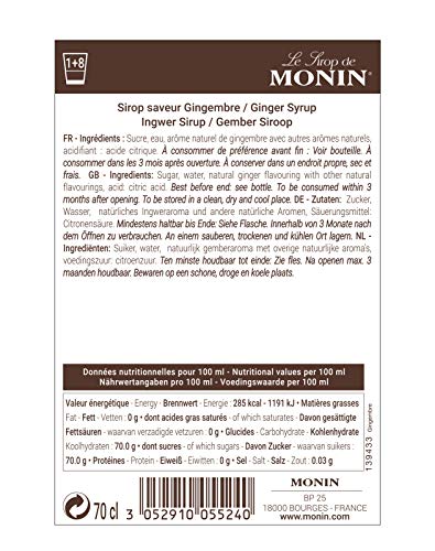 Monin Ginger Syrup 700ml - Afbeelding 5