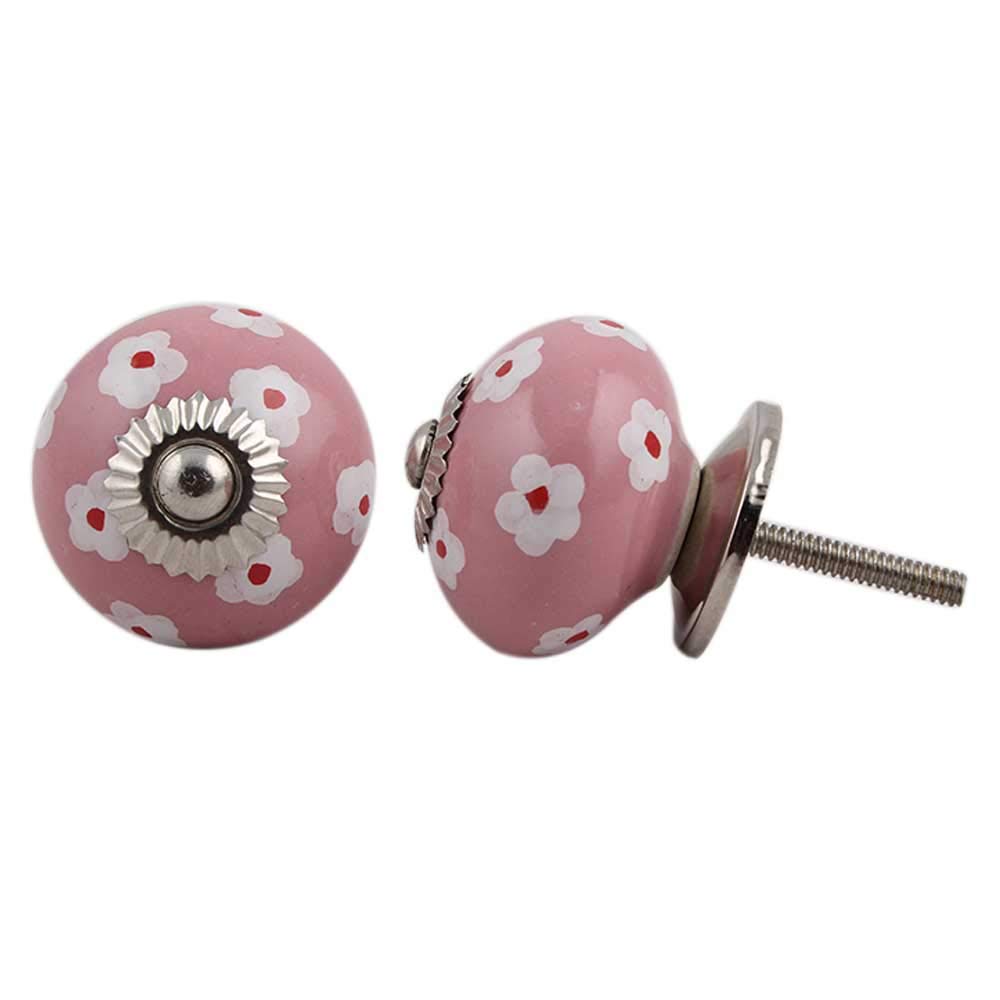 Indian-Shelf 4 Piece Pink Knobs -Ceramic Door Knobs for Main Door - Flower Handles for Cupboards - 3.81 cm Drawer Pulls (B093L6H24C) Amazon Price History, Amazon Price Tracker