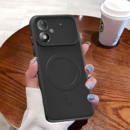 Image of Outlouders Back Cover for Poco M8 Power 5G | Soft Matte Silicone | Slim Fit | Magnetic-Safe Logo Design (Magnetic-Safe Not Compatible) | Shockproof | Camera Protection Bumper Case (Black)