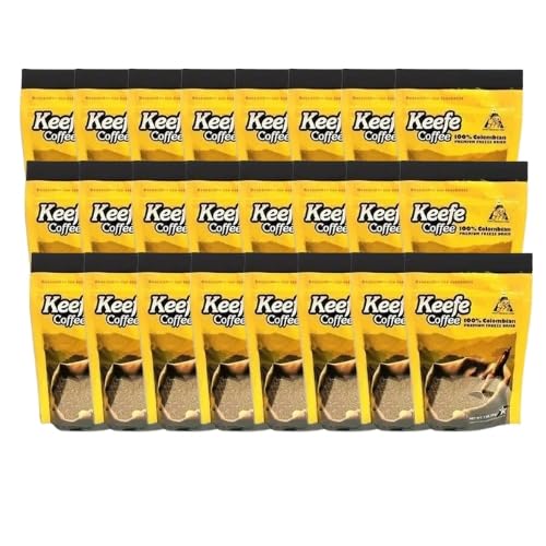 Keefe Coffee 100% Colombian Premium Freeze Dried Coffee 3oz SEALED BAG (3 Ounce (Pack of 24), Coffee)