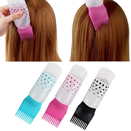SALOCY Hair Dye Bottle Applicator,Root Comb Applicator Bottles, Salon Hair Coloring Tool,3Pcs