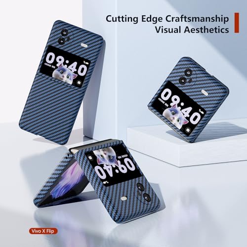 Étui à rabat Vivo X Flip bleu avec coque arrière rigide
