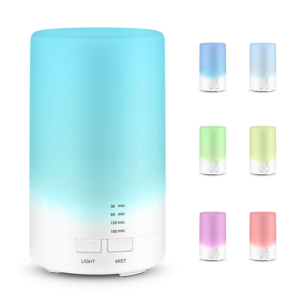 Ciieeo Difusor de Aceites Esenciales 70ml Luces LED Multicolor, Silencioso y Compacto, Humidificador USB 5v para Aromaterapia y Ambiente Hogar