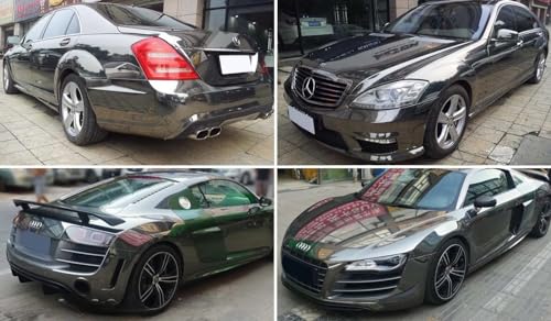 Image of LZLRUN 1FT x 5FT Chrome Mirror Vinyl Wrap Adhesive Car Sticker Decal Film (Gray, 1.64FT x 5FT)