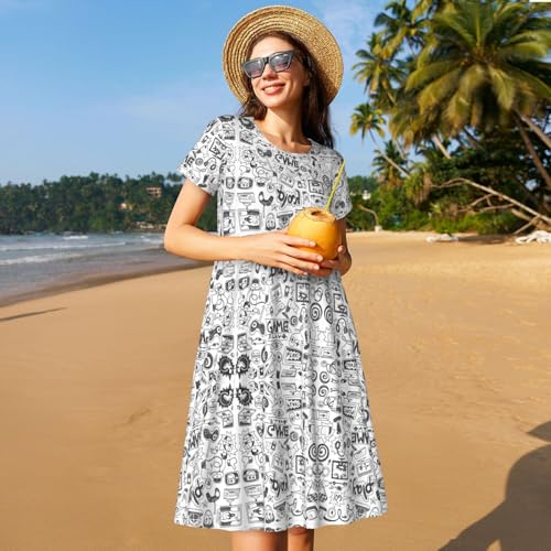 Jupe trapèze rétro avec poches pour un look confortable - 7