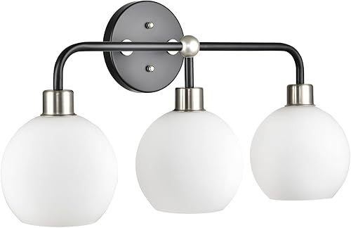 Miniatura 11 de Linea di Liara Lukasa - Moderna lámpara de tocador de baño, 2 luces sobre espejo, color negro mate y dorado, para lámparas de baño, cubiertas de