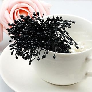HZLXF1 3500 unids/Lote 3mm Color Negro Perla Flor estambre Floral estambre for DIY Pastel/decoración de Boda