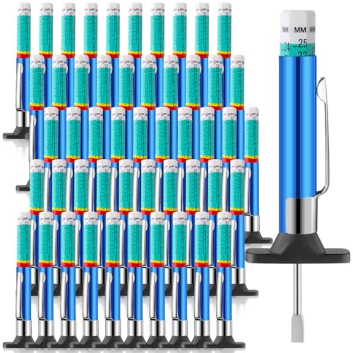 Image of Tellegloww 50 Packs Tire Tread Depth Gauge Color Coded Tyre Depth Gauge Tool Tread Accurate Measure Tools Metric Gauges for Car Trucks Various Vehicle(Blue)