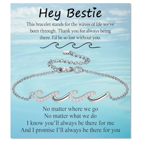 EPIRORA Best Friend Bestie Gifts for Women, Friendship Gifts Ideas for Bestie, Silver BBF Bracelet for Sister Friends, Birthday Christmas Gifts for Her Cover