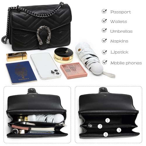 Eslcorri Satchel Purse and Crossbody Bags for Women - Leather Chain Shoulder Bags Vintage Evening Clutch Handbags3