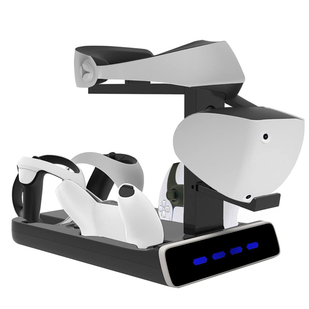 LiLiTok Supporto verticale compatibile con PSVR2 Dual Controller Stazione di ricarica a LED, per PS5 VR2, supporto e maniglia di ricarica VR Gaming Heaset accessori