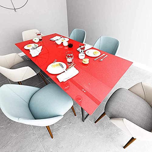 Image of HOME13 Red Glossy Self Adhsive Vinyl Decoratie Waterproof Wallpaper for Kitchen Cabinet Countertops (12x42 Inch)