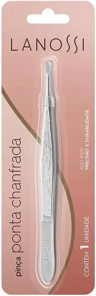 Pinça Ponta Chanfrada, Cor Silver, Lanossi.
