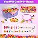 MagicKidz Jewelry Making Kit for Kids Aged 3-7 - Arts and Crafts Birthday Gift for Girls 3 4 5 6 7 Years Old, 540+Pcs DIY Pop Bead Craft Toy for Necklaces and Bracelets