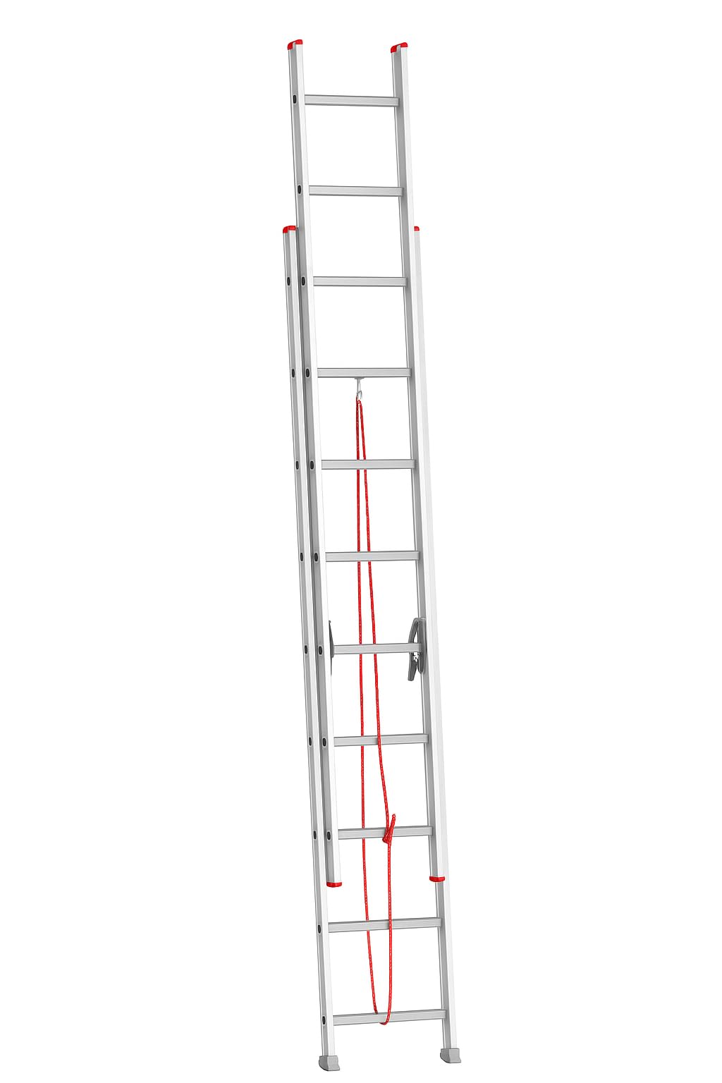 Venus 9 ft Aluminum Extension Ladder (Extends to 15 ft) | Wall Supporting, Foldable & Heavy Duty | Rope Pulley System & Slip Resistant Feet | Ideal for Outdoor & Industrial Use-image-6