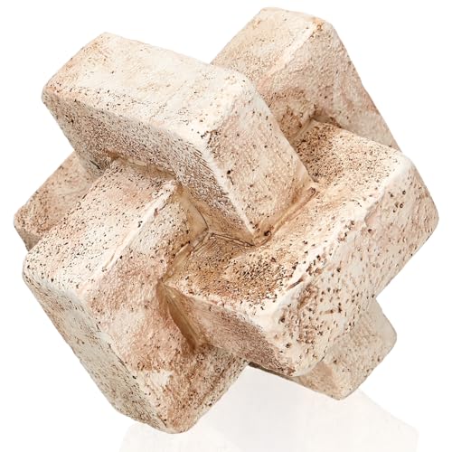 Nudo decorativo 3 enlaces tallado a mano 5 pulgadas diámetro