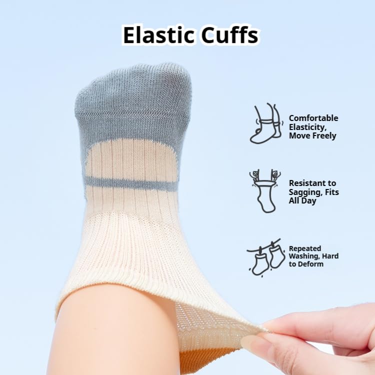 Baby Toddler Non-Skid Crew Socks Non Slip Socks Girl Boy Newborn Infant First Walking Floor Socks 6 Pairs4