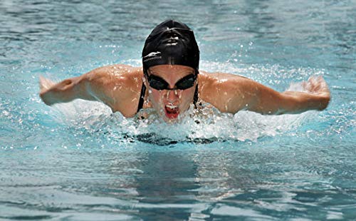 FASTAROOZ Silicone Solid Long Hair Swimming Caps | Black