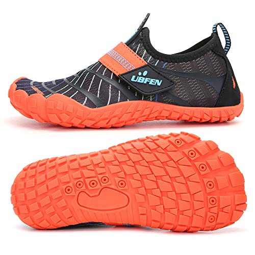Image of UBFEN Water Shoes for Kids Boys Girls Aqua Socks Barefoot Beach Sports Swim Pool Quick Dry Lightweight Toddler Little Big Kid | Lightweight, Barefoot-style, Perfect for Water parks, Beach, Pool, Kayak, Creek Hiking, Camping, Toddler, Little Kid, Big Kid